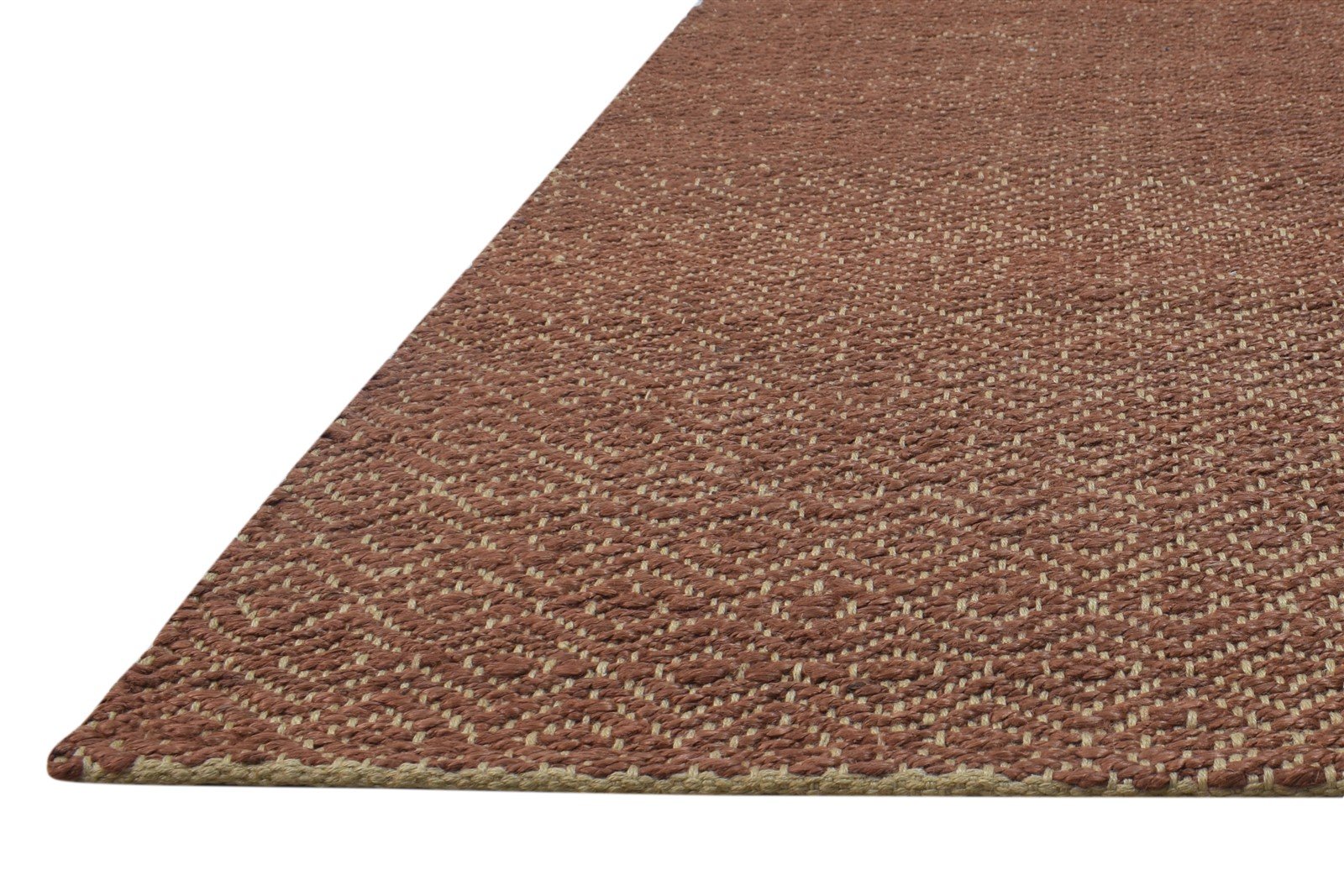 5' X 8' Rug Jute Brown Modern Dhurrie Bohemian Diamond Room Size Carpet   7864471060629