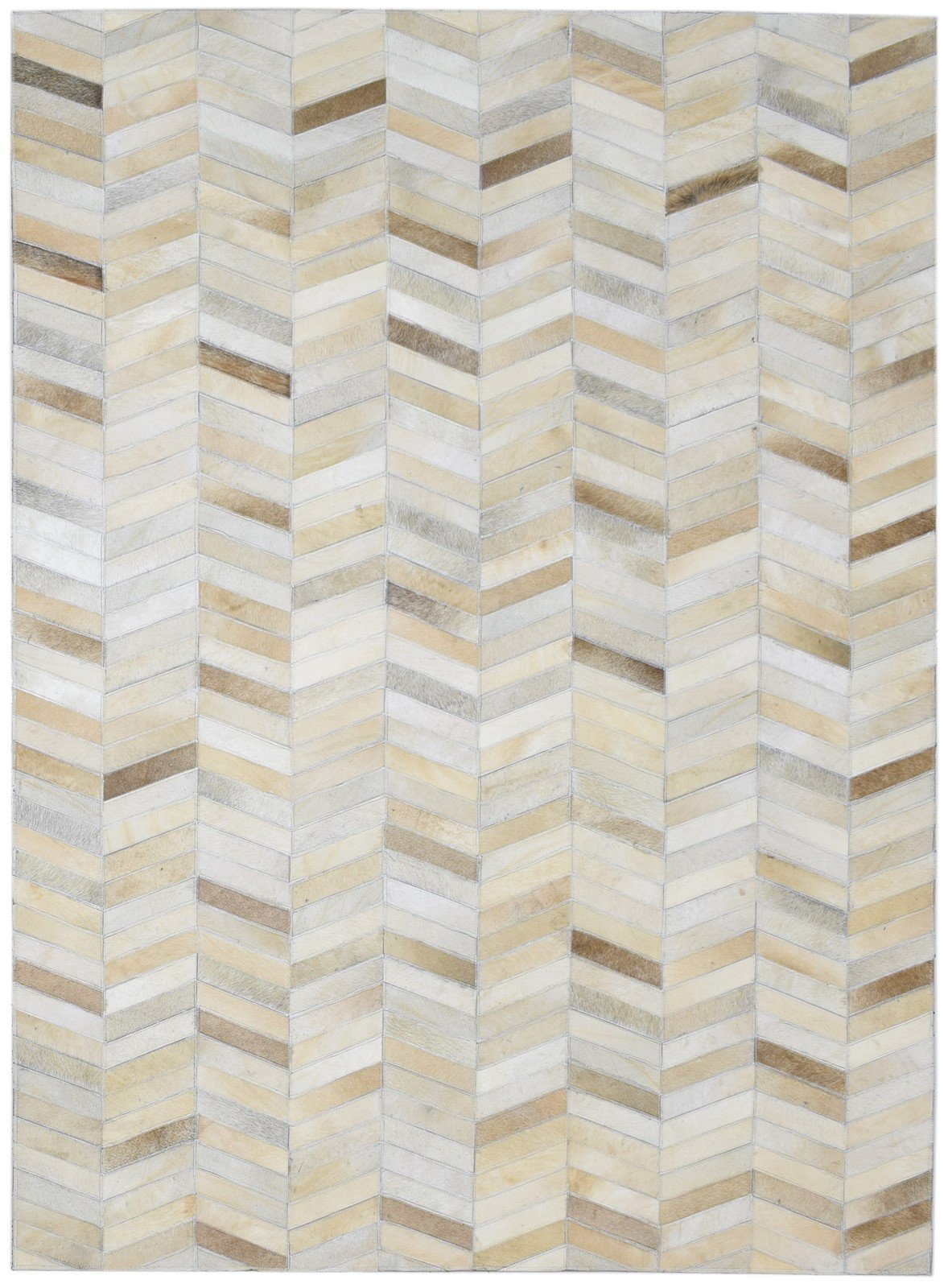 5' X 8' Rug Leather Beige Modern Hand Woven French Chevron Room Size Carpet   7860682948757