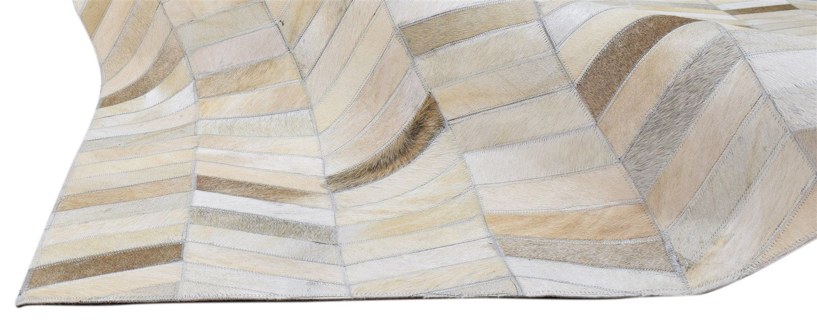 5' X 8' Rug Leather Beige Modern Hand Woven French Chevron Room Size Carpet   7860682948757