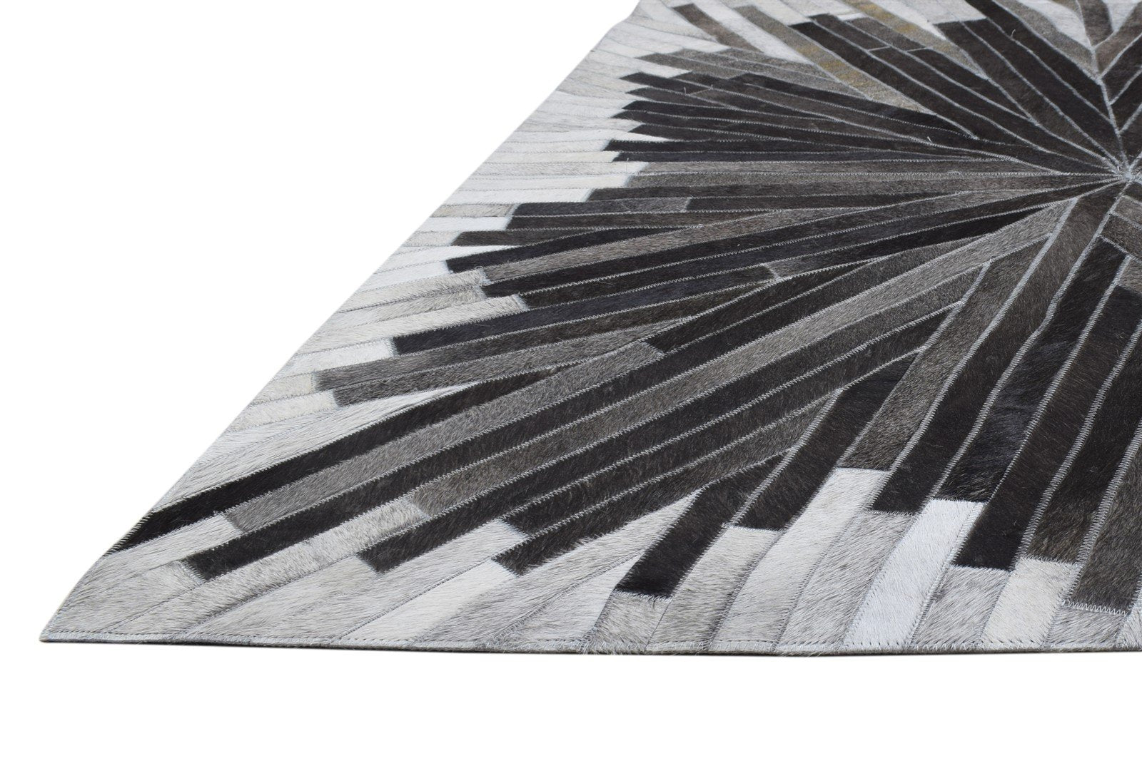 5' X 8' Rug Leather Ivory Modern Hand Woven French Abstract Room Size Carpet   7864502190229