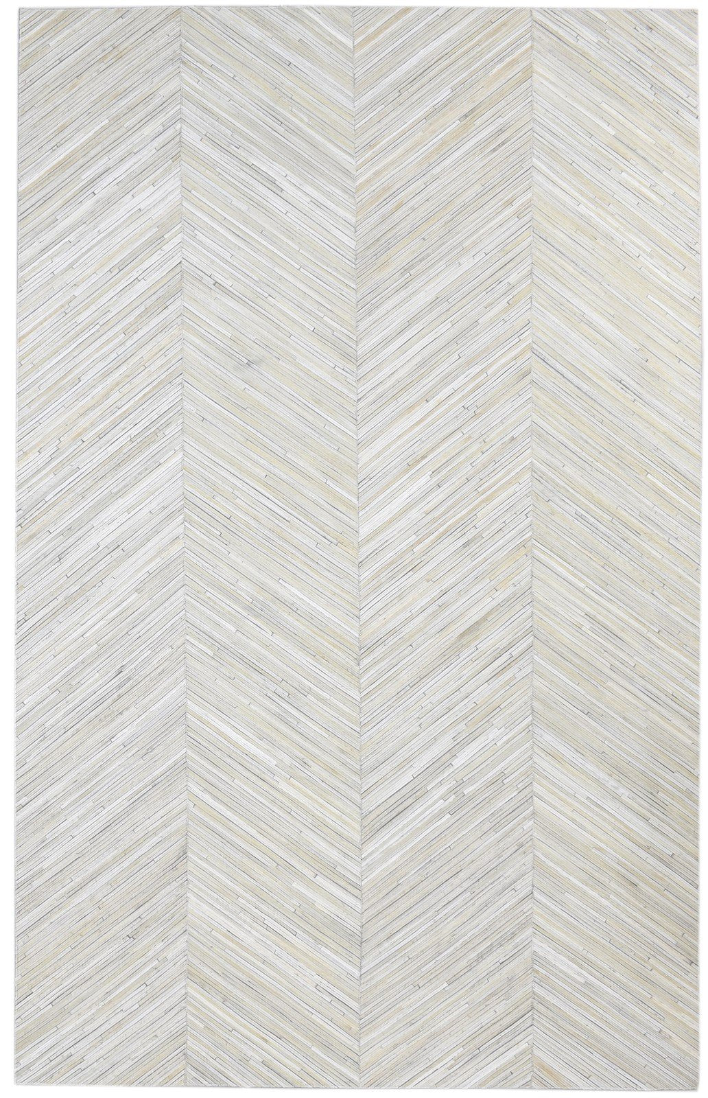 5' X 8' Rug Leather Ivory Modern Hand Woven French Chevron Room Size Carpet   7860683800725
