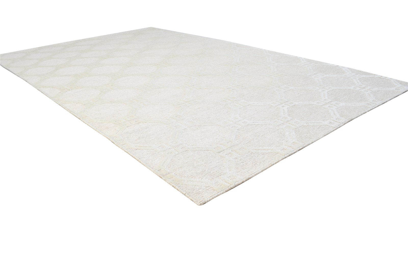 5' X 8' Rug Linen Sand Modern Hand Knotted Moroccan Trellis Room Size Carpet   7864890654869