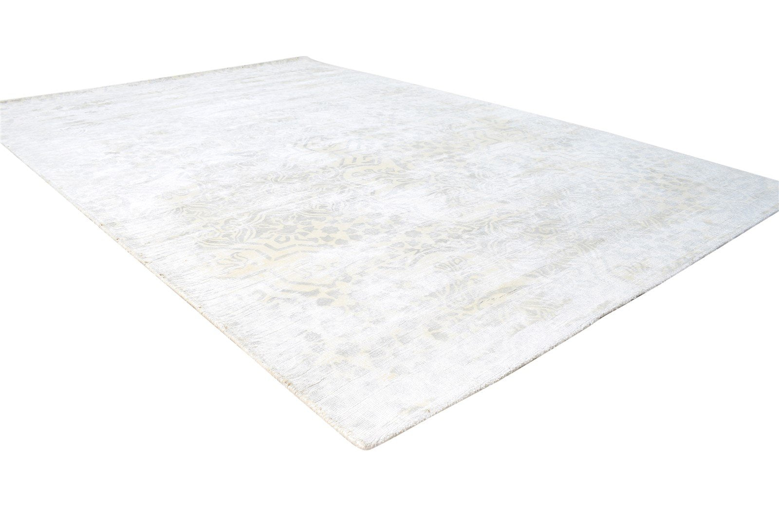 5' X 8' Rug Silk Cream Modern Handloom Scandinavian Floral Room Size Carpet   7865140084885