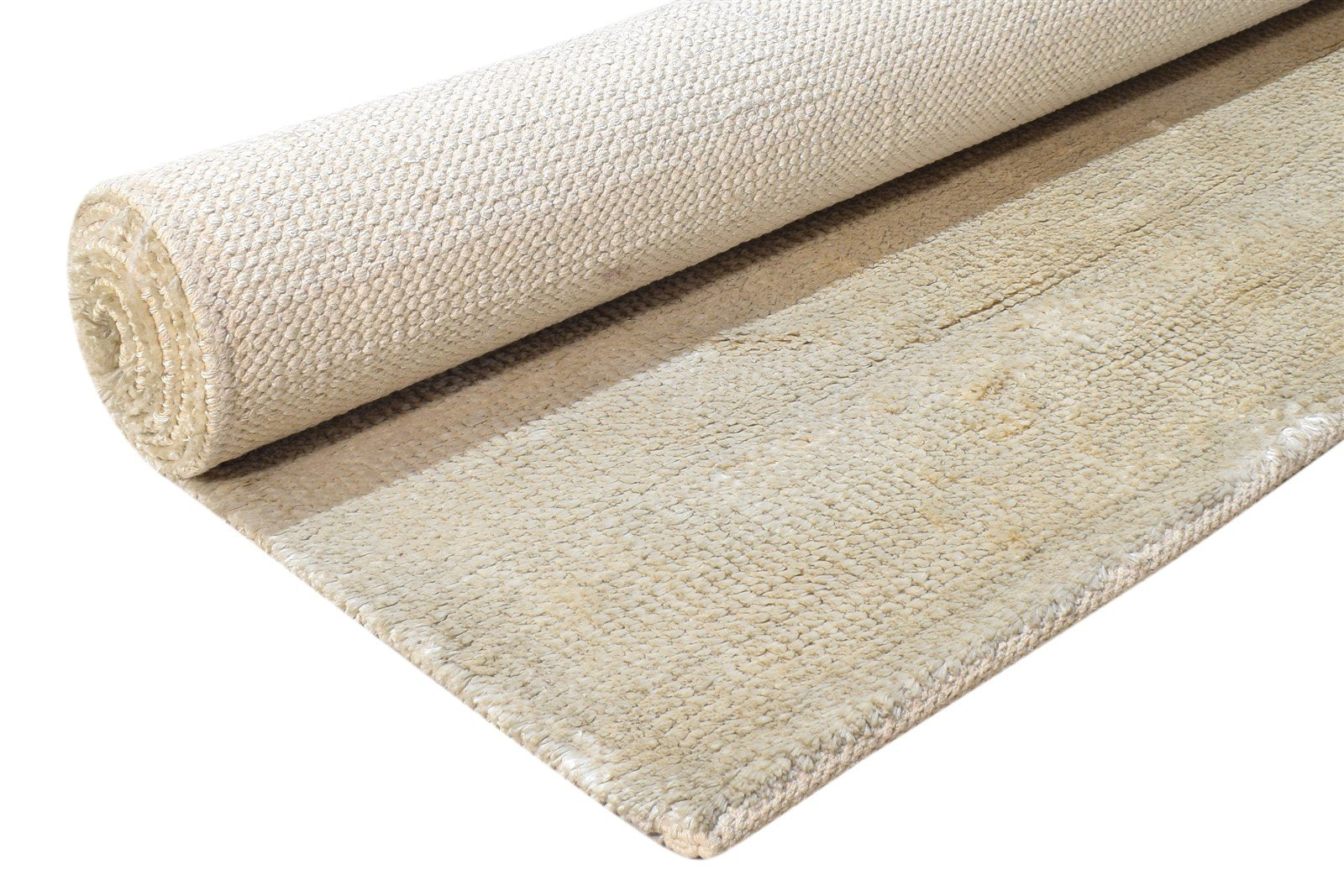 5' X 8' Rug Silk Cream Modern Handloom Scandinavian Solid Room Size Carpet   7865075499157