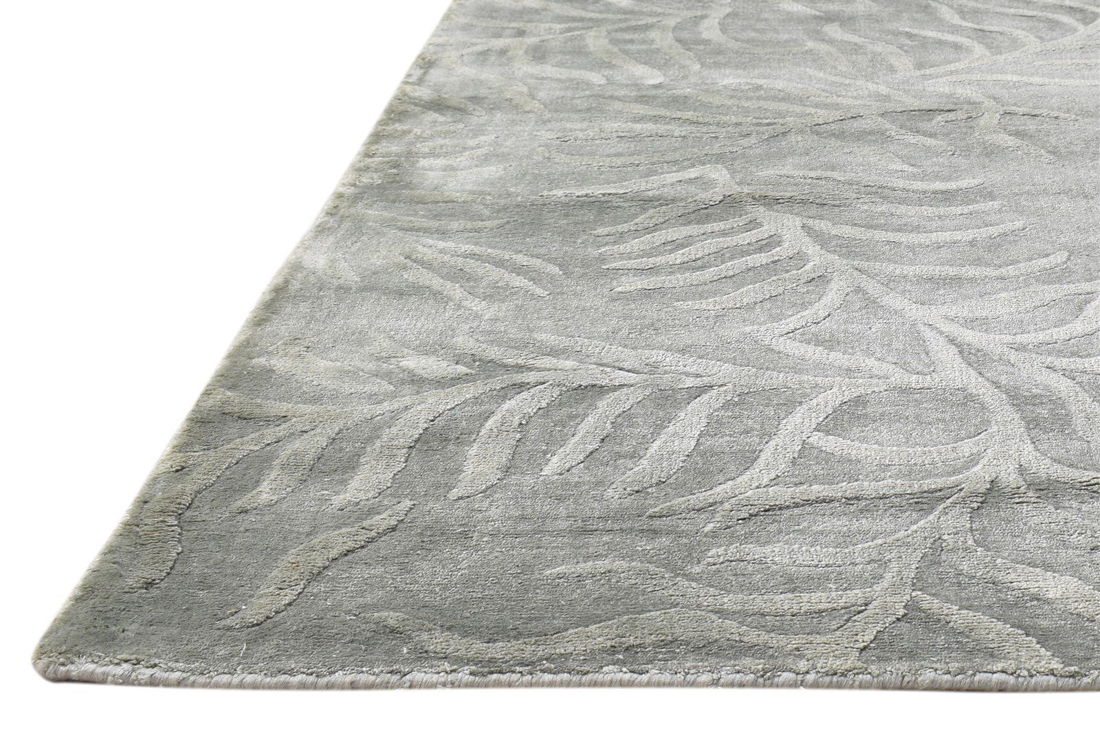 5' X 8' Rug Silk Grey Modern Handloom French Floral Room Size Carpet   7860697268373