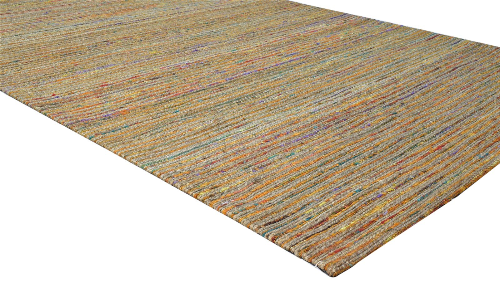 5' X 8' Rug Silk Rust Modern Hand Woven Scandinavian Striped Room Size Carpet   7860679442581