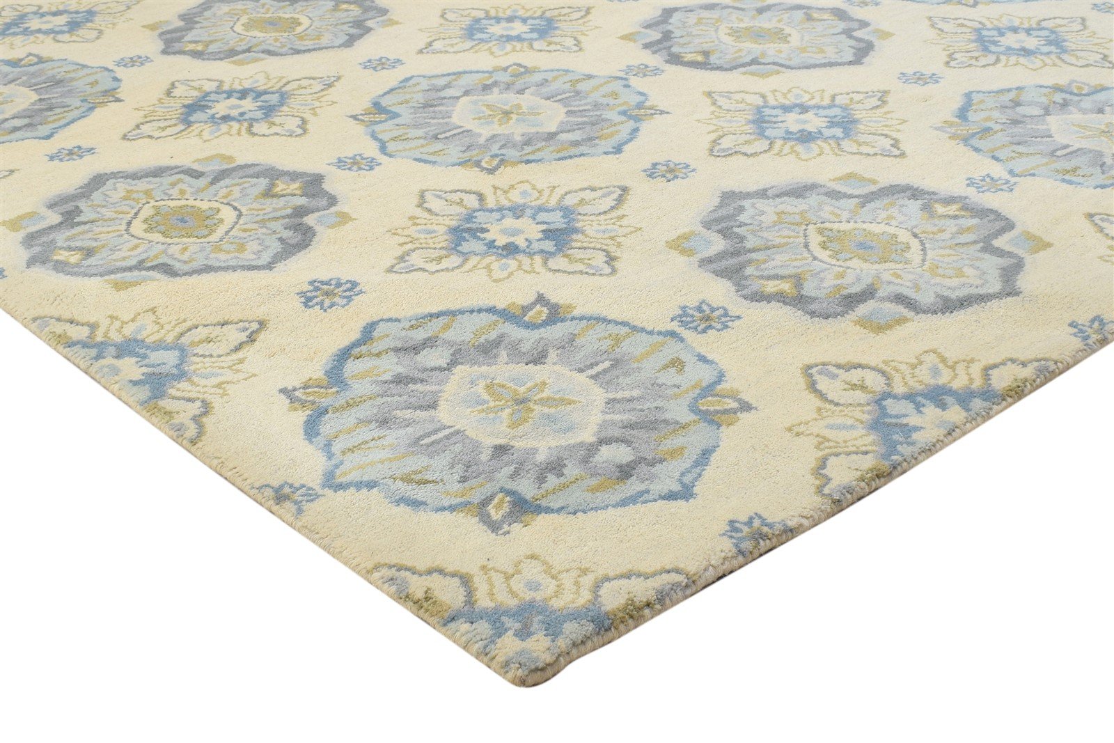 5' X 8' Rug Wool Beige Modern Hand Tufted French Trellis Room Size Carpet   7864330125461