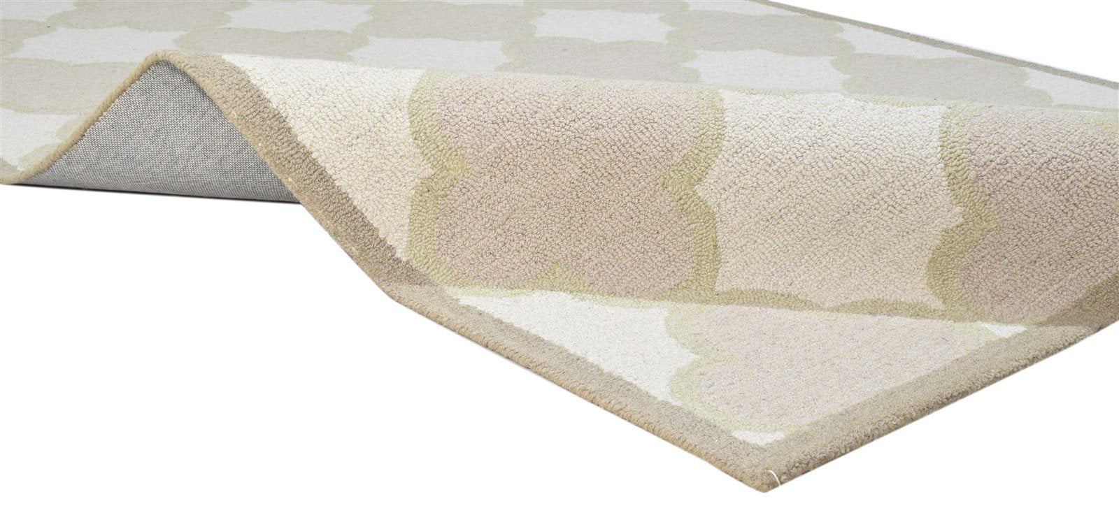 5' X 8' Rug Wool Beige Modern Hand Tufted Moroccan Trellis Room Size Carpet   7860685242517