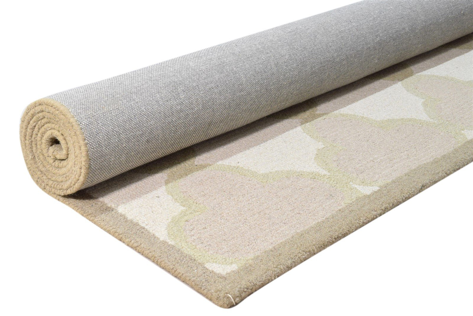 5' X 8' Rug Wool Beige Modern Hand Tufted Moroccan Trellis Room Size Carpet   7860685242517
