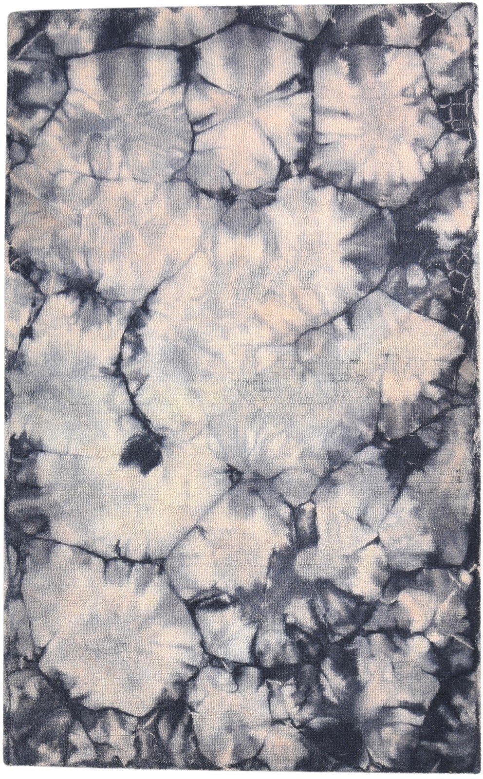 5' X 8' Rug Wool Beige Modern Hand Tufted Shibori Tie Dye Room Size Carpet   7865203294357