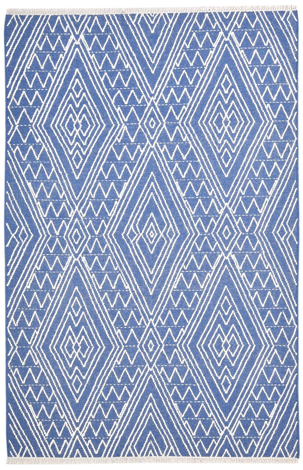 5' X 8' Rug Wool Blue Modern Dhurrie Moroccan Diamond Room Size Carpet   7865038176405