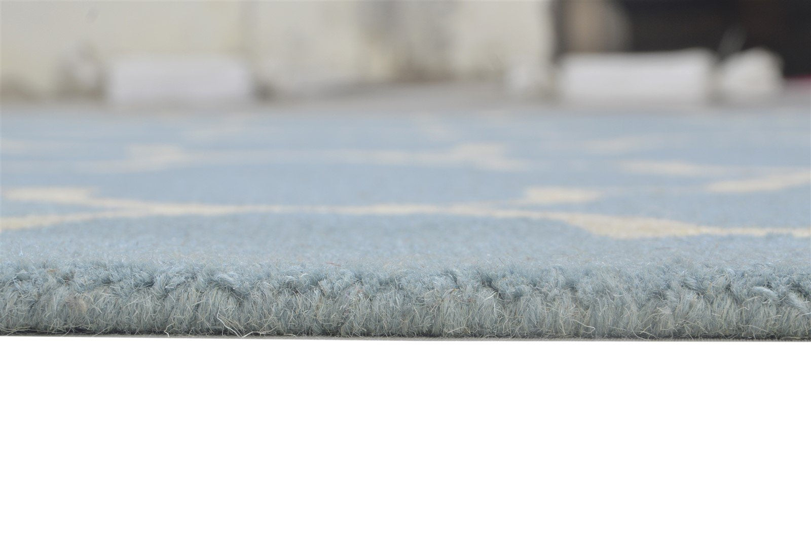 5' X 8' Rug Wool Blue Modern Hand Tufted Moroccan Trellis Room Size Carpet   7864276091029