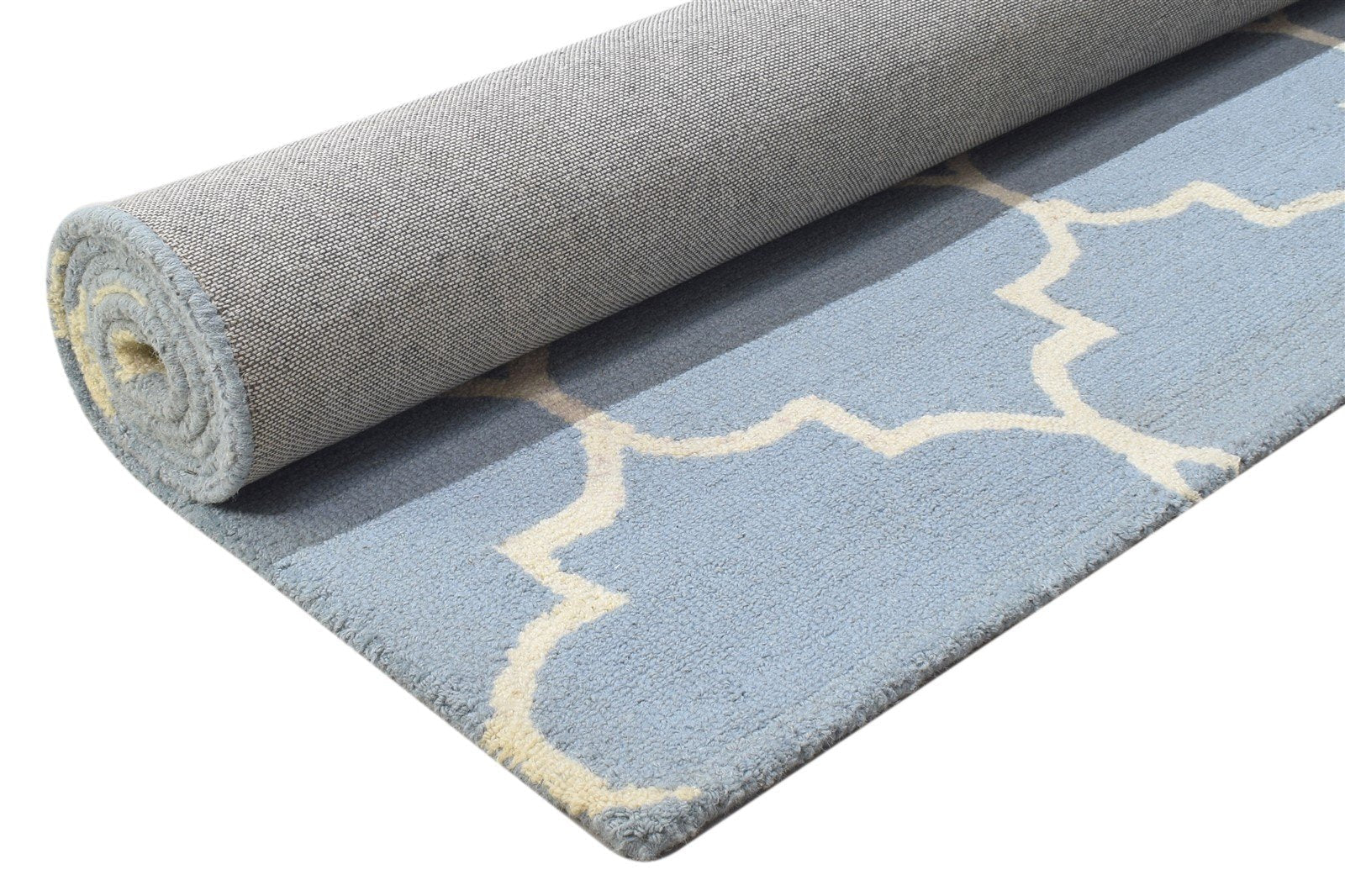 5' X 8' Rug Wool Blue Modern Hand Tufted Moroccan Trellis Room Size Carpet   7864276091029