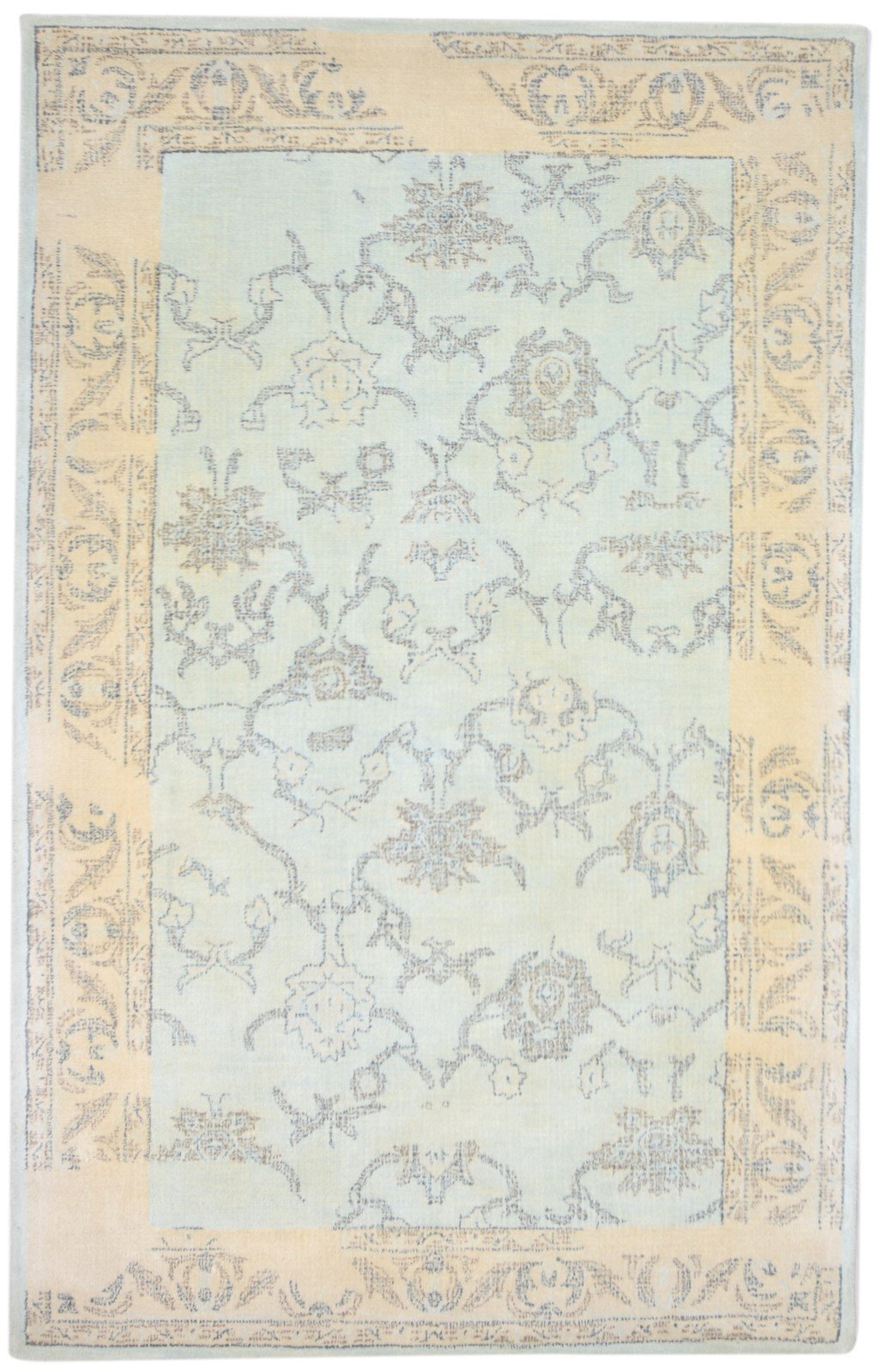 5' X 8' Rug Wool Blue Modern Hand Tufted Oushak Oriental Room Size Carpet   7864096456853