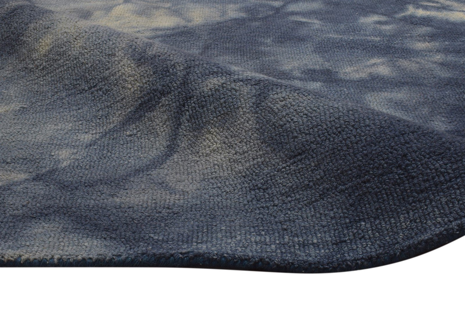 5' X 8' Rug Wool Blue Modern Hand Tufted Shibori Tie Dye Room Size Carpet   7865200050325