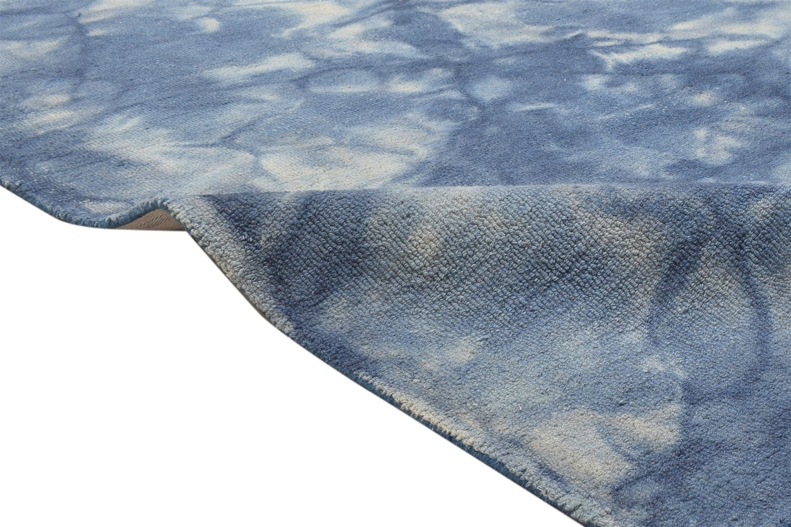 5' X 8' Rug Wool Blue Modern Hand Tufted Shibori Tie Dye Room Size Carpet   7865200050325