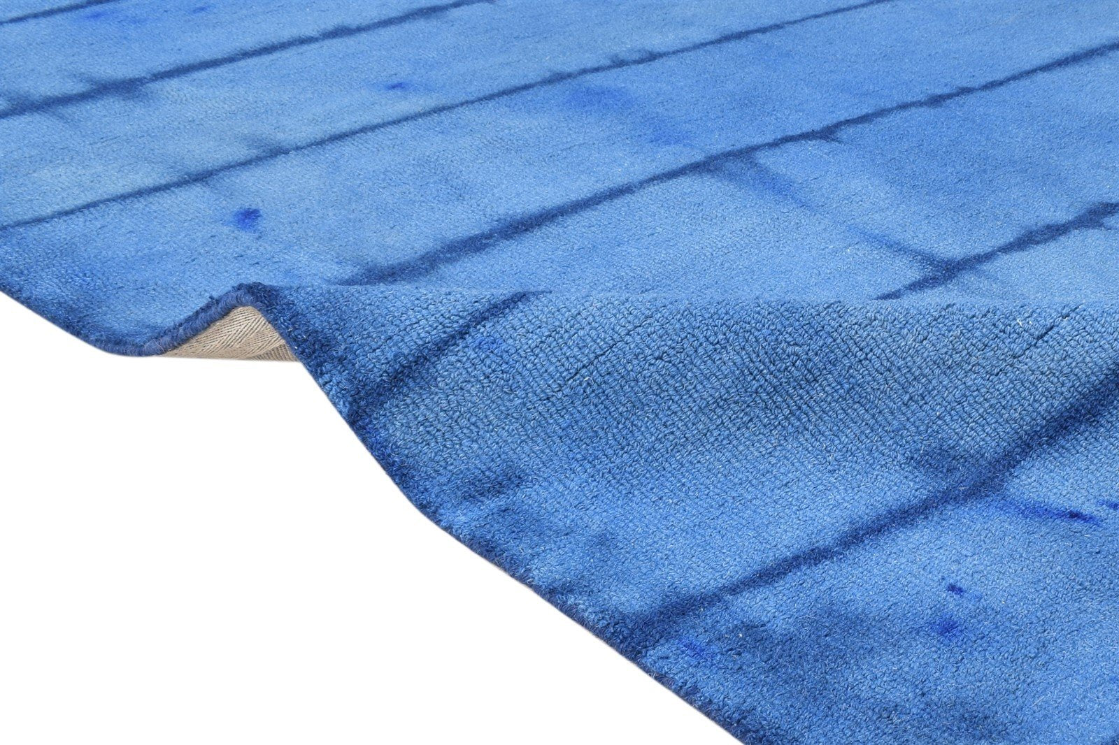 5' X 8' Rug Wool Blue Modern Hand Tufted Shibori Tie Dye Room Size Carpet   7865200803989