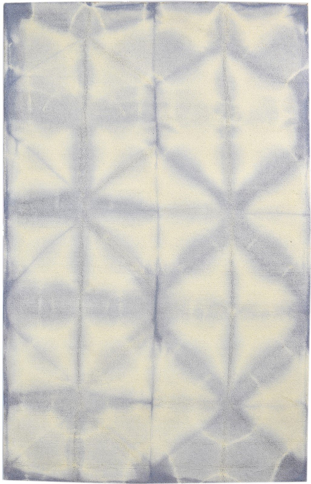 5' X 8' Rug Wool Blue Modern Hand Tufted Shibori Tie Dye Room Size Carpet   7860685471893