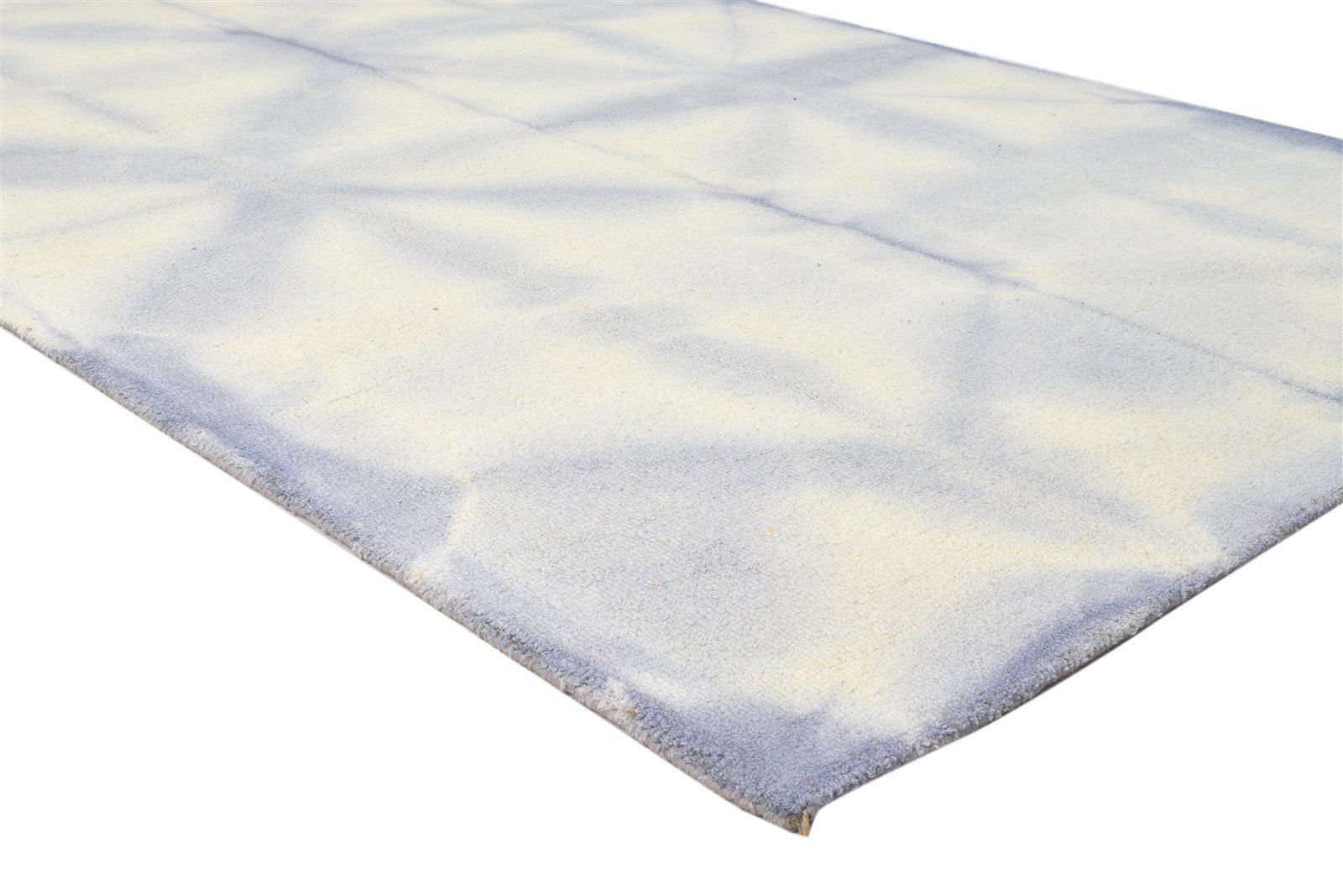 5' X 8' Rug Wool Blue Modern Hand Tufted Shibori Tie Dye Room Size Carpet   7860685471893