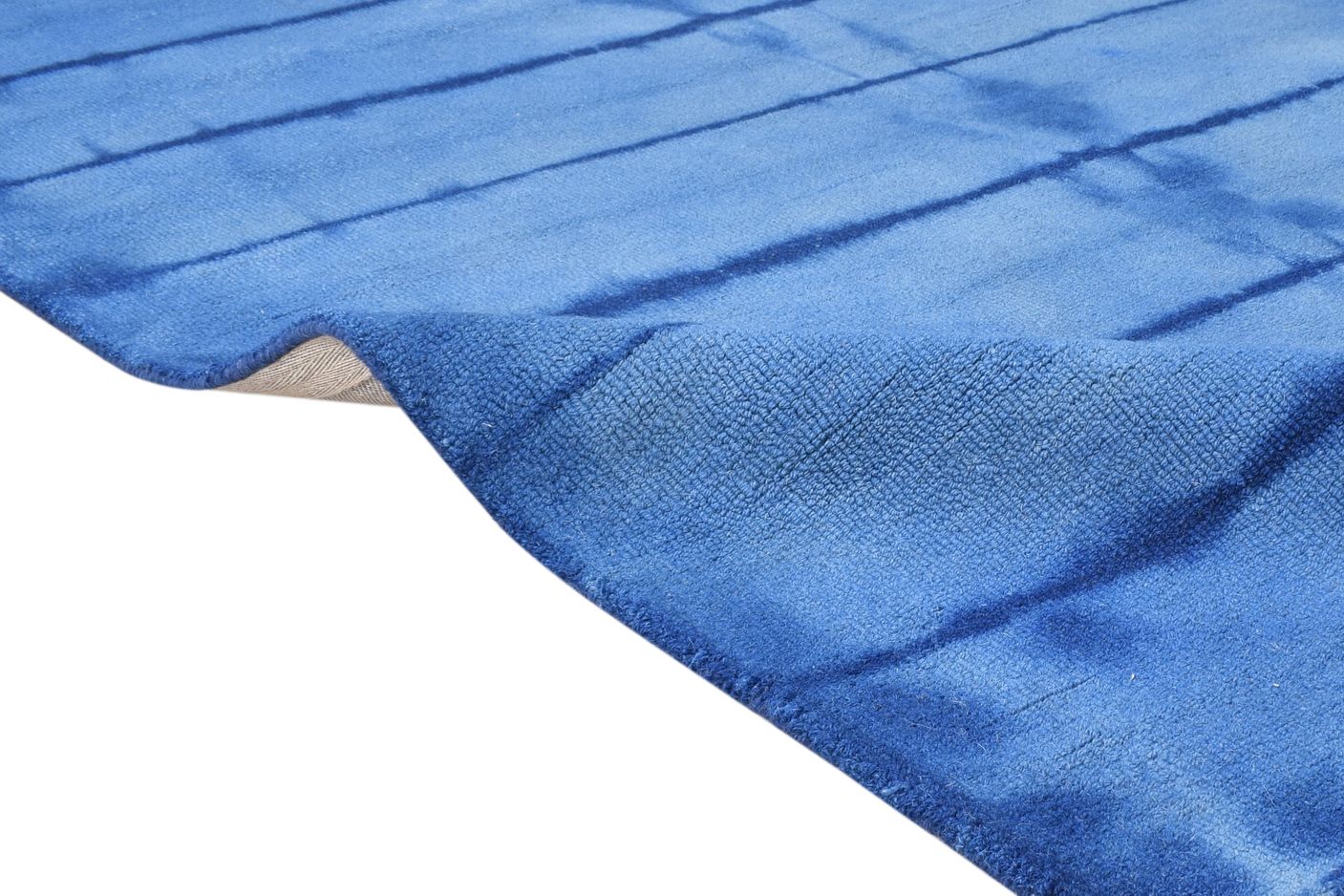 5' X 8' Rug Wool Blue Modern Hand Tufted Shibori Tie Dye Room Size Carpet   7865202704533
