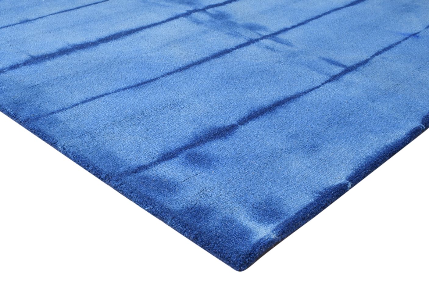 5' X 8' Rug Wool Blue Modern Hand Tufted Shibori Tie Dye Room Size Carpet   7865202704533