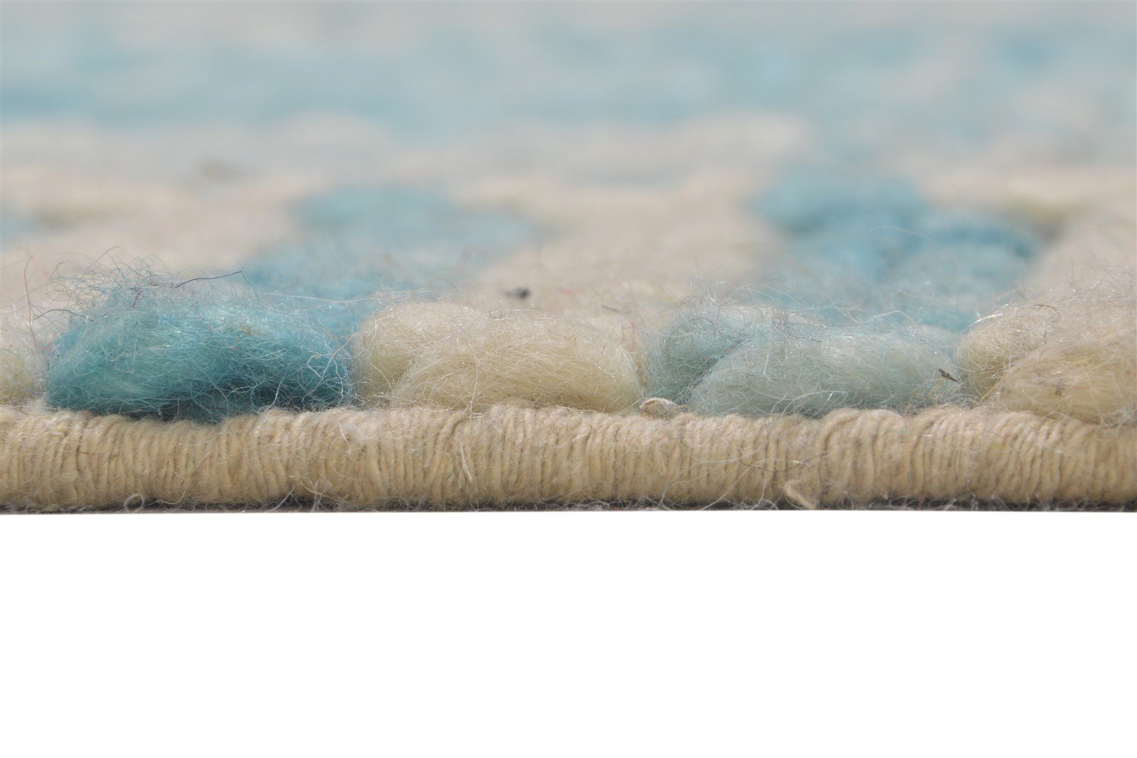 5' X 8' Rug Wool Blue Modern Hand Woven Scandinavian Abstract Room Size Carpet   7865007603861