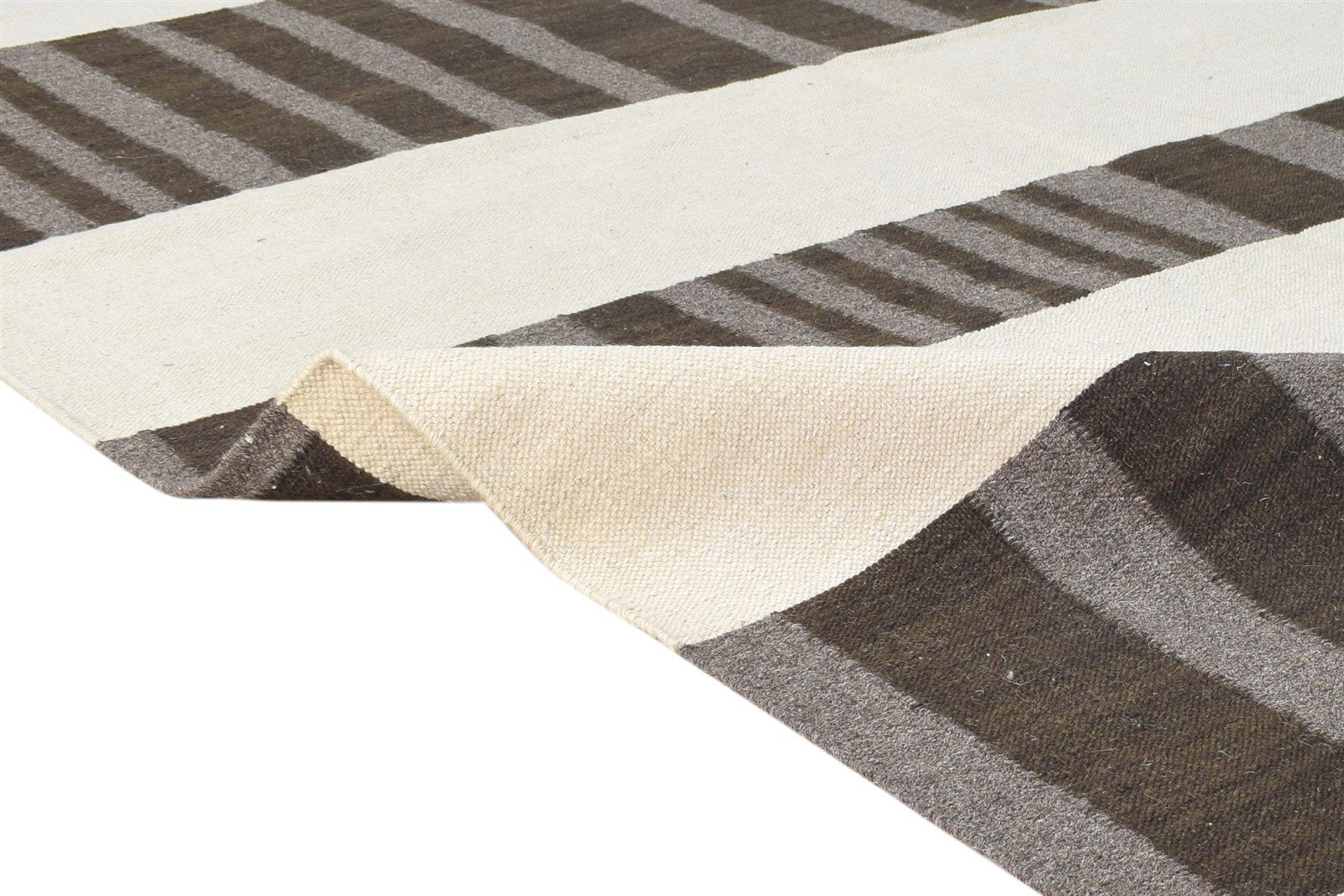 5' X 8' Rug Wool Brown Modern Dhurrie Scandinavian Abstract Room Size Carpet   7865192939669
