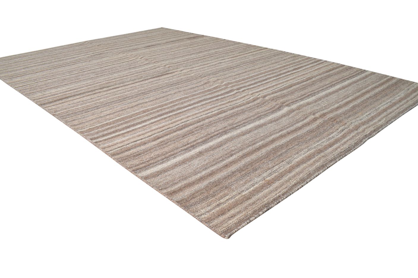 5' X 8' Rug Wool Brown Modern Dhurrie Scandinavian Striped Room Size Carpet   7865170264213