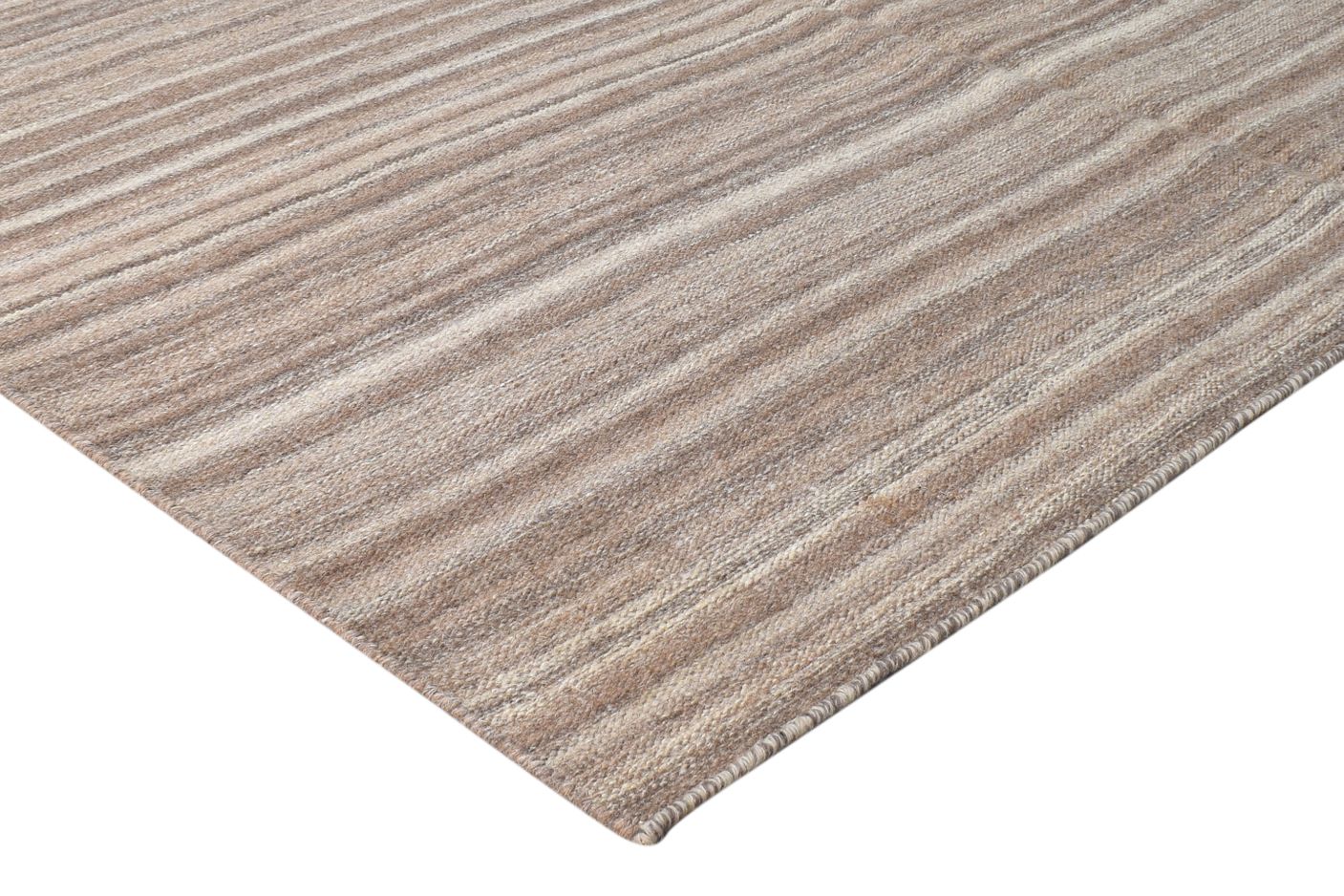 5' X 8' Rug Wool Brown Modern Dhurrie Scandinavian Striped Room Size Carpet   7865170264213