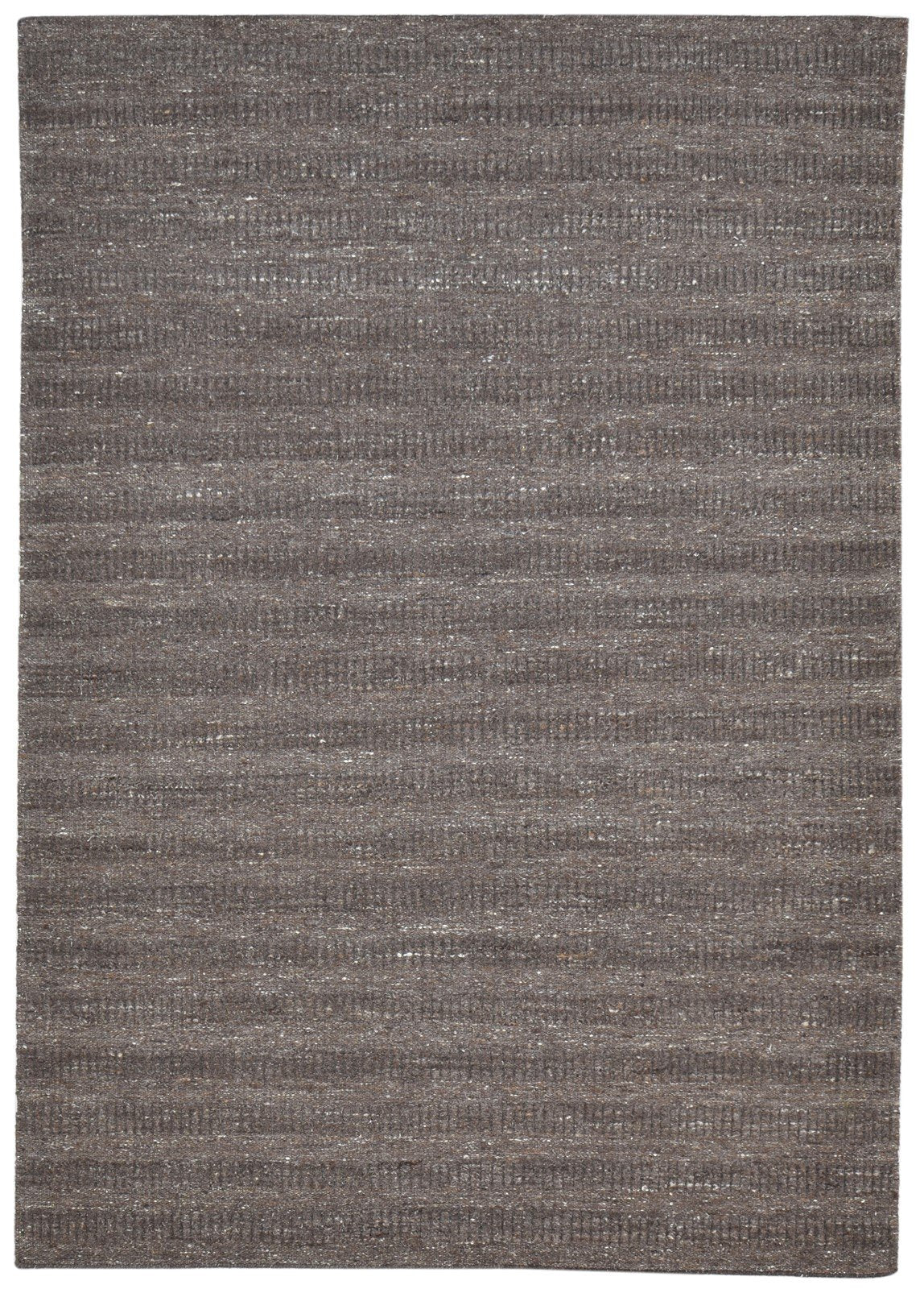 5' X 8' Rug Wool Brown Modern Hand Woven Scandinavian Striped Room Size Carpet   7864792645781