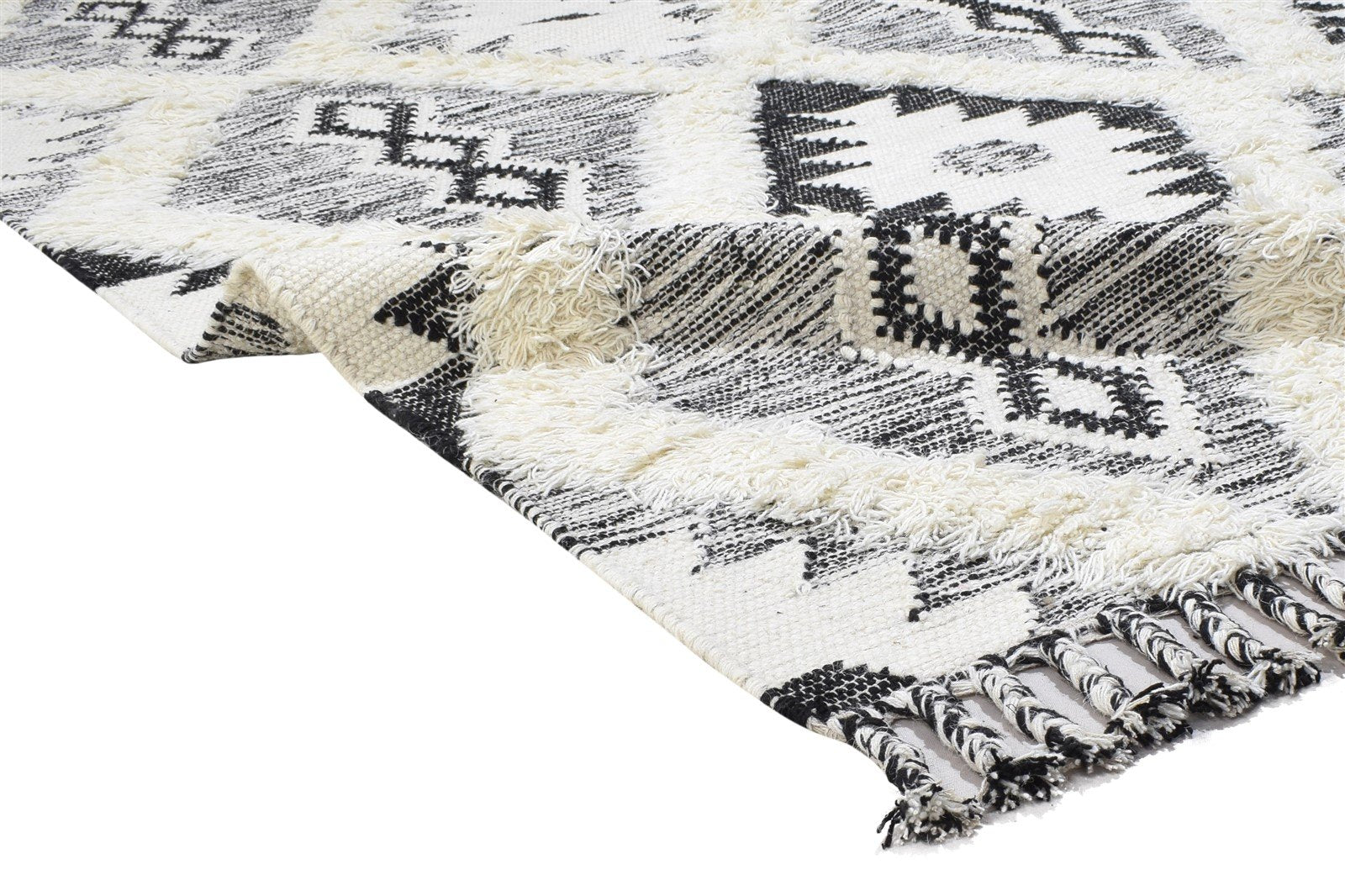 5' X 8' Rug Wool Charcoal Modern Dhurrie Scandinavian Diamond Room Size Carpet   7864155734165