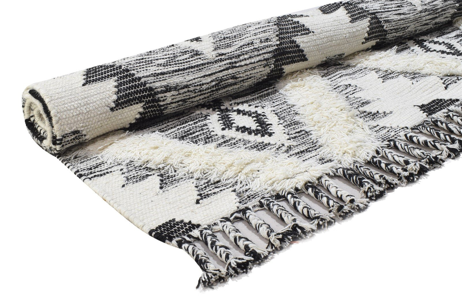 5' X 8' Rug Wool Charcoal Modern Dhurrie Scandinavian Diamond Room Size Carpet   7864155734165
