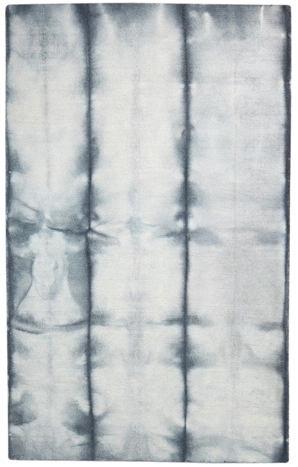 5' X 8' Rug Wool Charcoal Modern Hand Tufted Shibori Tie Dye Room Size Carpet   7865256804501