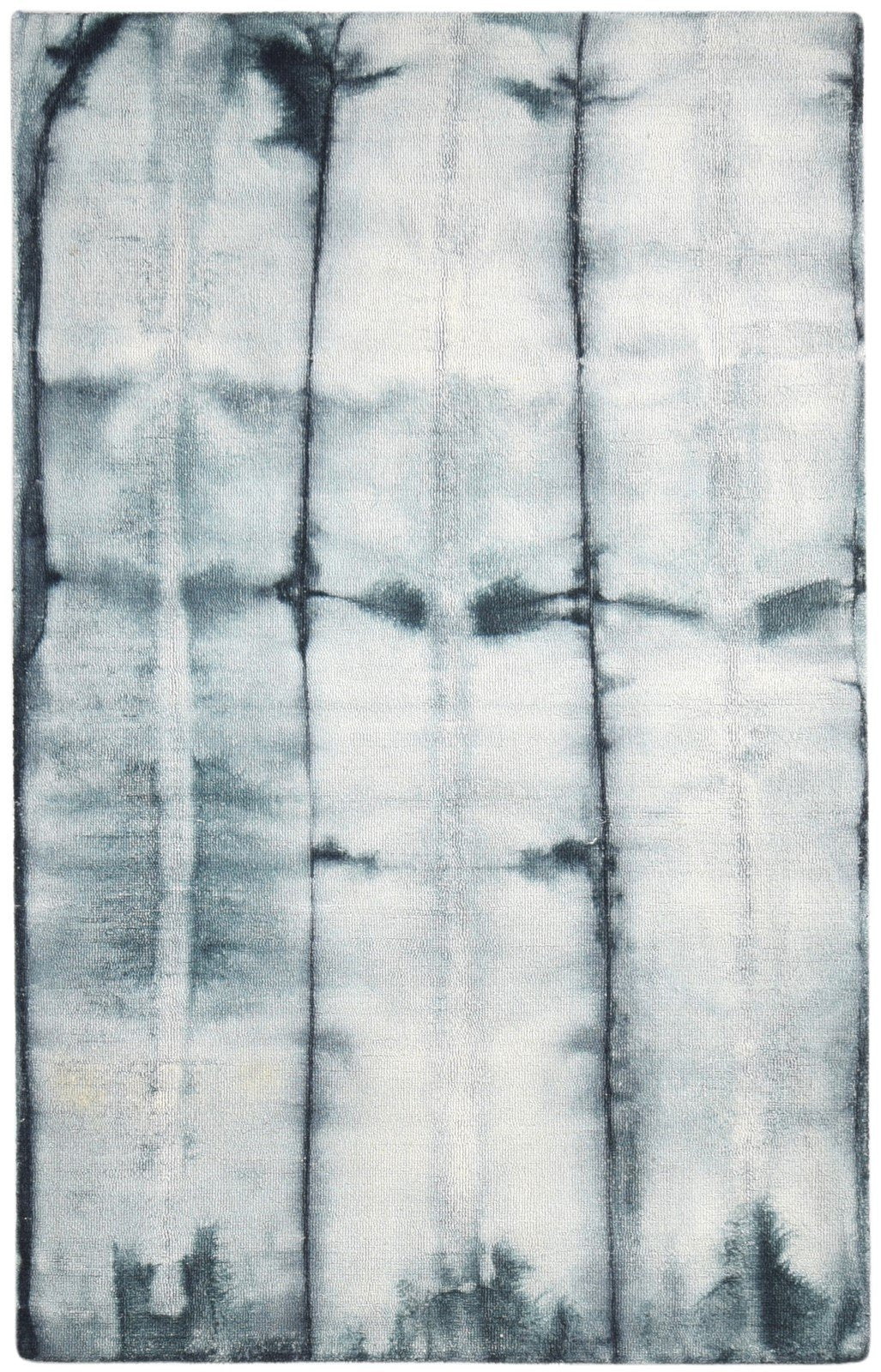 5' X 8' Rug Wool Charcoal Modern Hand Tufted Shibori Tie Dye Room Size Carpet   7865173049493