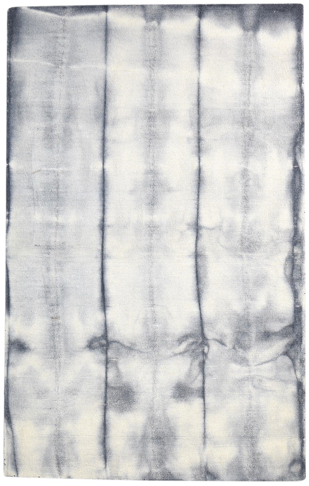 5' X 8' Rug Wool Charcoal Modern Hand Tufted Shibori Tie Dye Room Size Carpet   7865175998613
