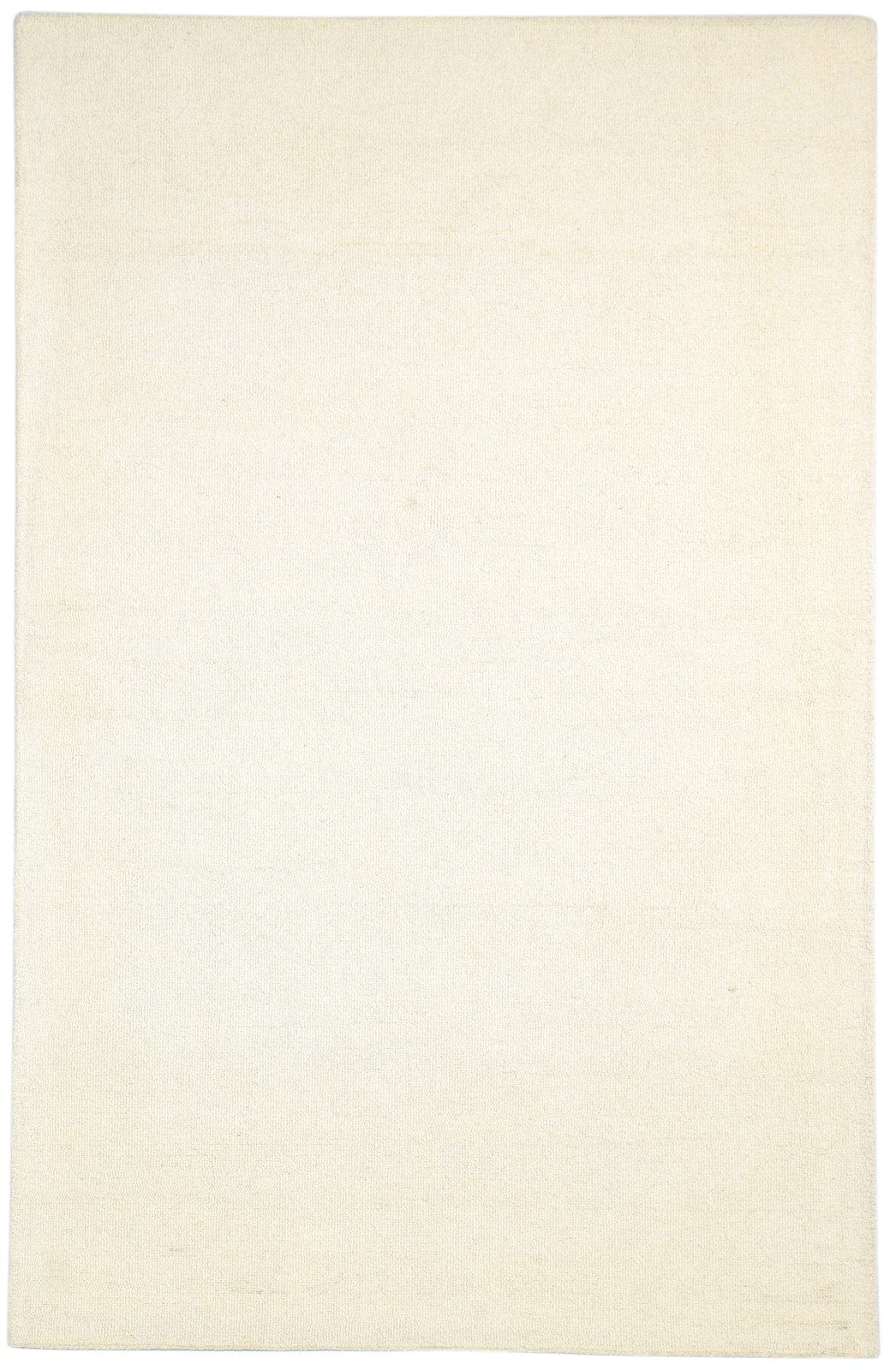 5' X 8' Rug Wool Cream Modern Hand Tufted Scandinavian Solid Room Size Carpet   7864108089493