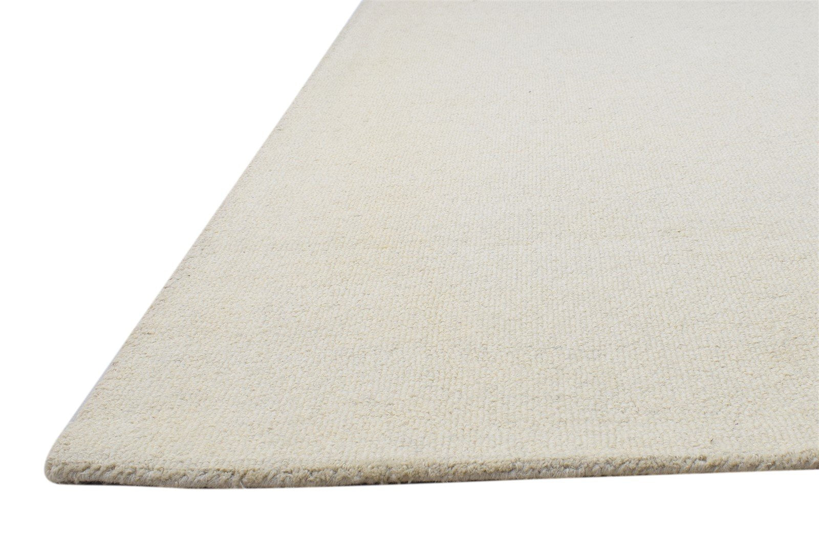 5' X 8' Rug Wool Cream Modern Hand Tufted Scandinavian Solid Room Size Carpet   7864108089493