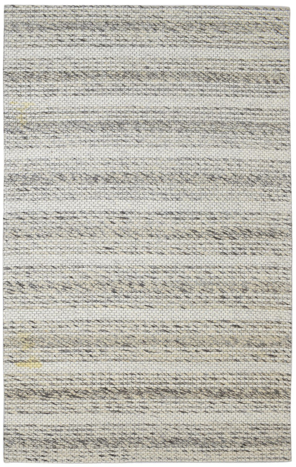 5' X 8' Rug Wool Cream Modern Hand Woven Scandinavian Striped Room Size Carpet   7860679082133