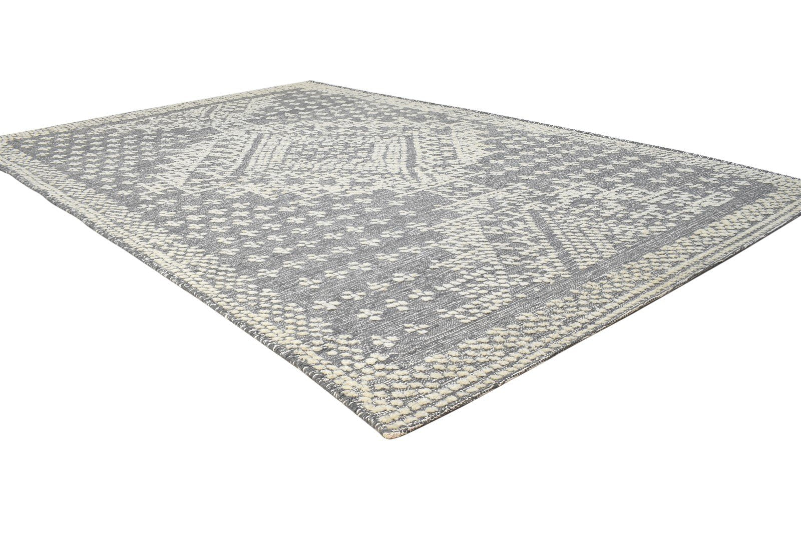 5' X 8' Rug Wool Dark Grey Modern Dhurrie Kazak Oriental Room Size Carpet   7864450384021
