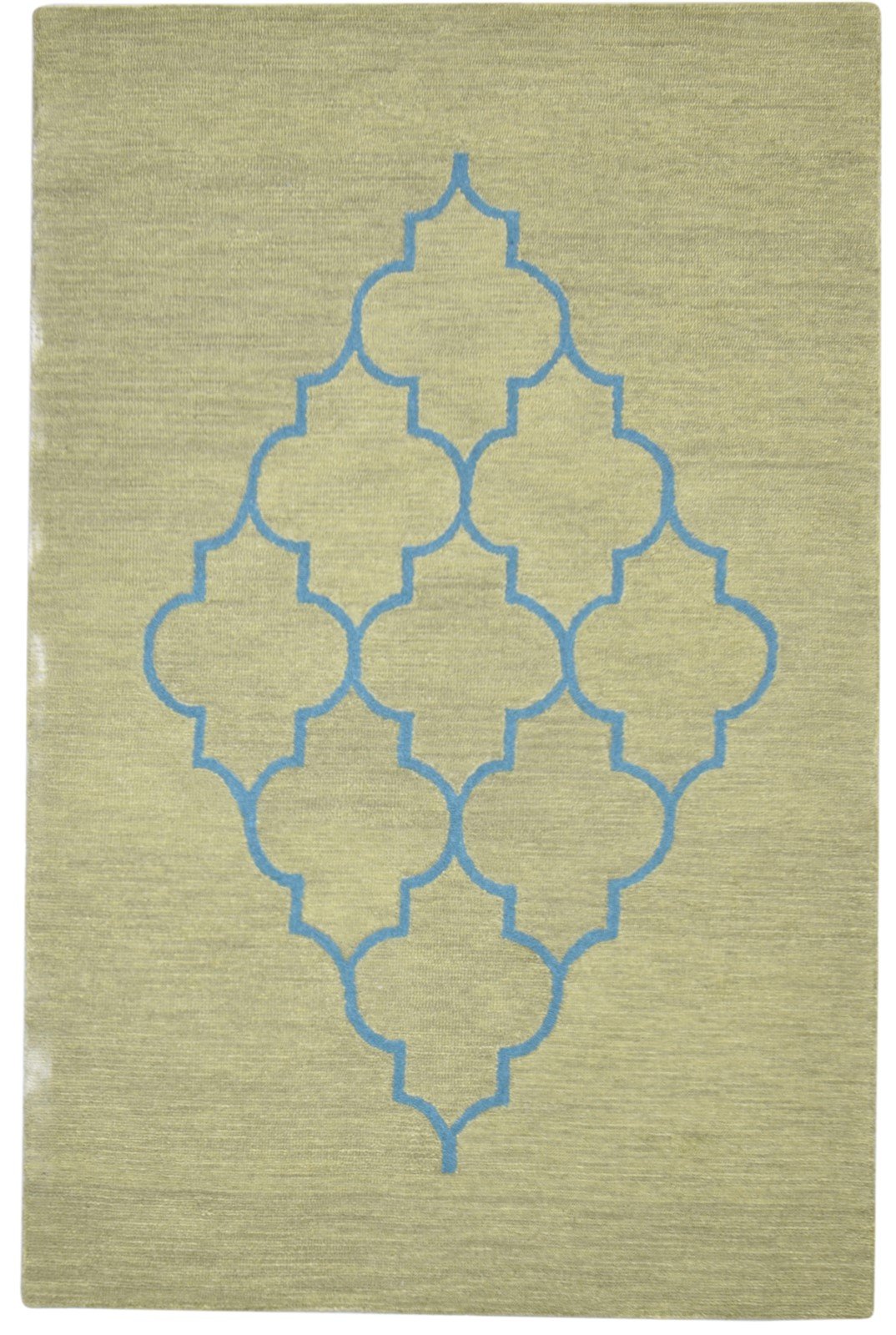 5' X 8' Rug Wool Green Modern Hand Tufted Moroccan Trellis Room Size Carpet   7864269439125