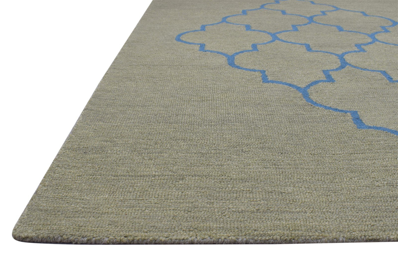 5' X 8' Rug Wool Green Modern Hand Tufted Moroccan Trellis Room Size Carpet   7864269439125