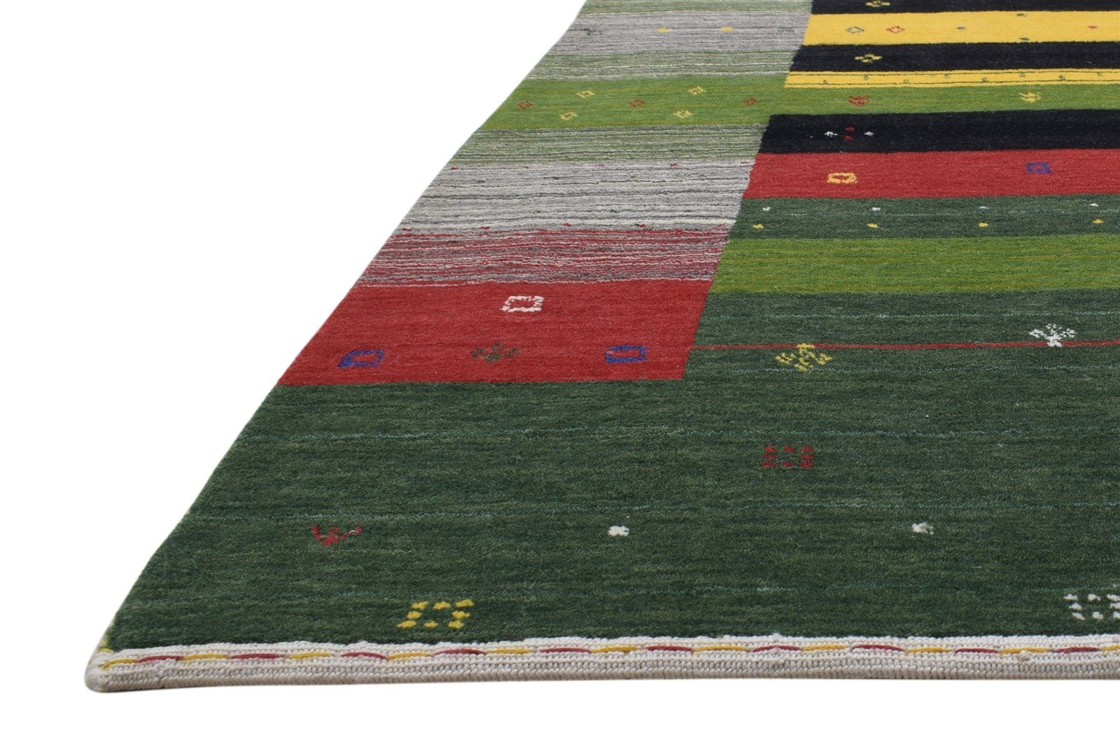 5' X 8' Rug Wool Green Modern Handloom Gabbeh Southwestern Room Size Carpet   7864153342101