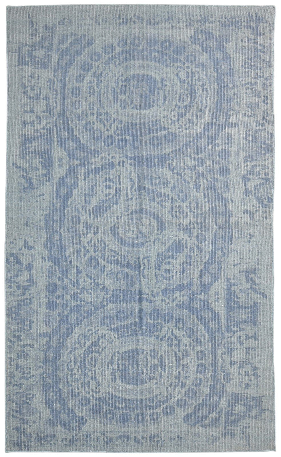 5' X 8' Rug Wool Grey Modern Dhurrie European Suzani Room Size Carpet   7865243107477