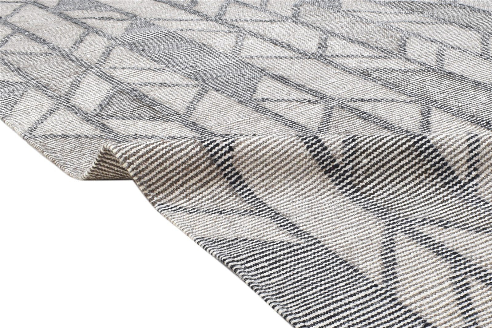 Josefa 5' X 8' Rug Wool Grey Modern Dhurrie Moroccan Galaxy   7864150163605