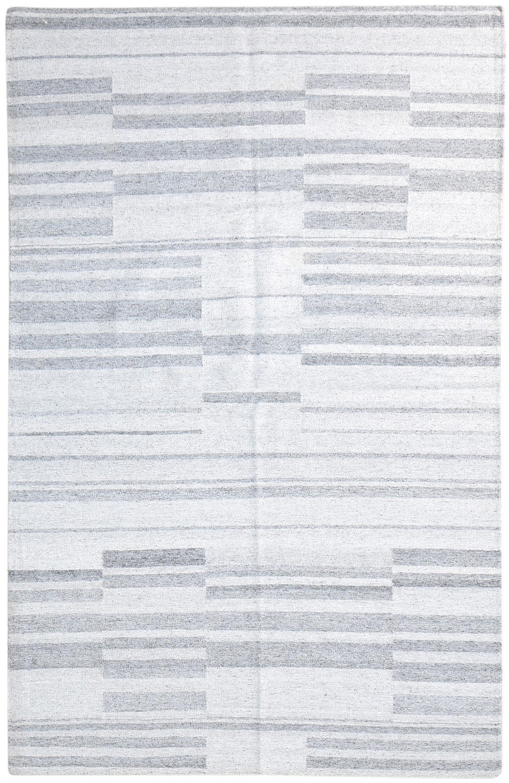 5' X 8' Rug Wool Grey Modern Dhurrie Scandinavian Abstract Room Size Carpet   7865166266517