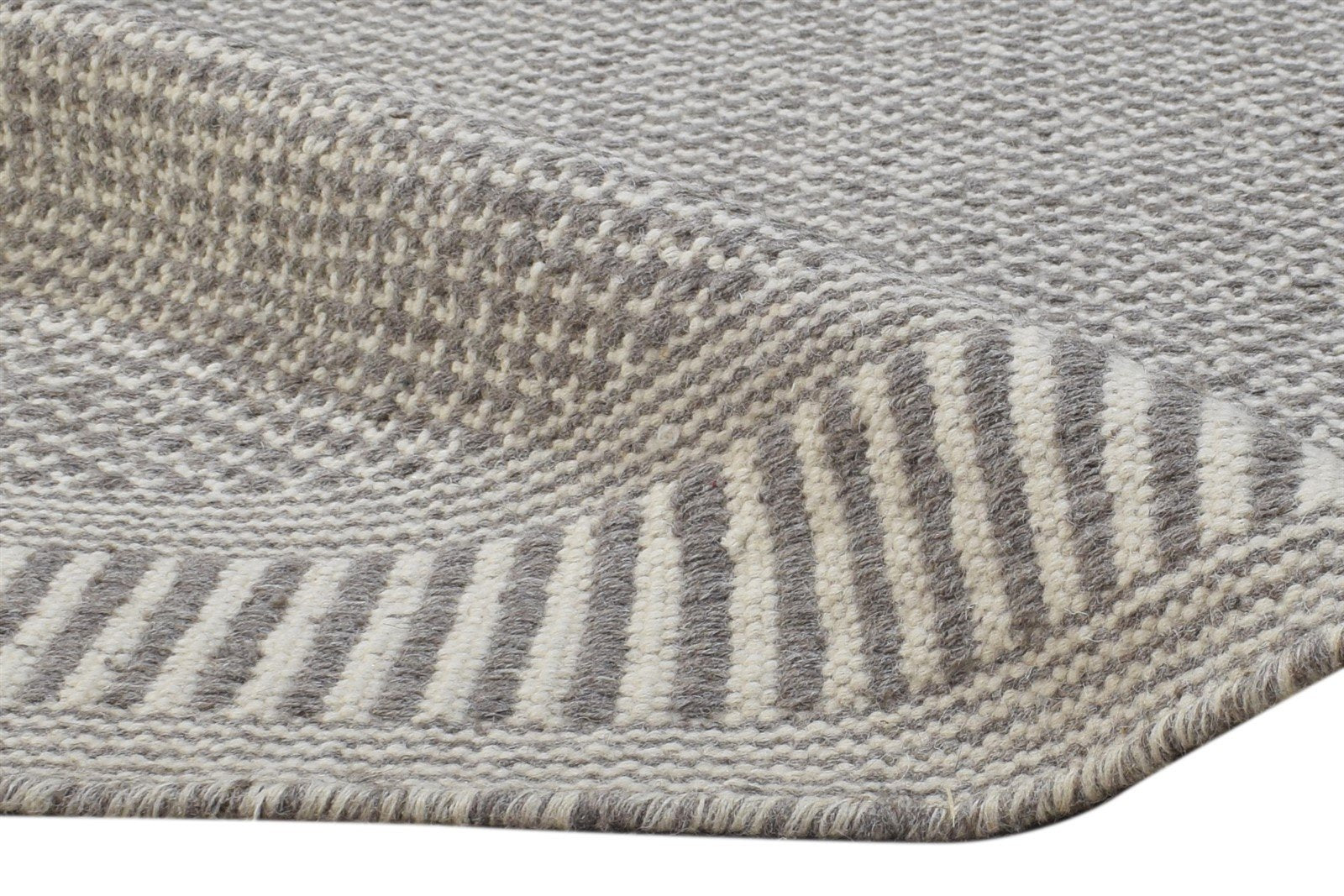 5' X 8' Rug Wool Grey Modern Dhurrie Scandinavian Solid Room Size Carpet   7864454742165