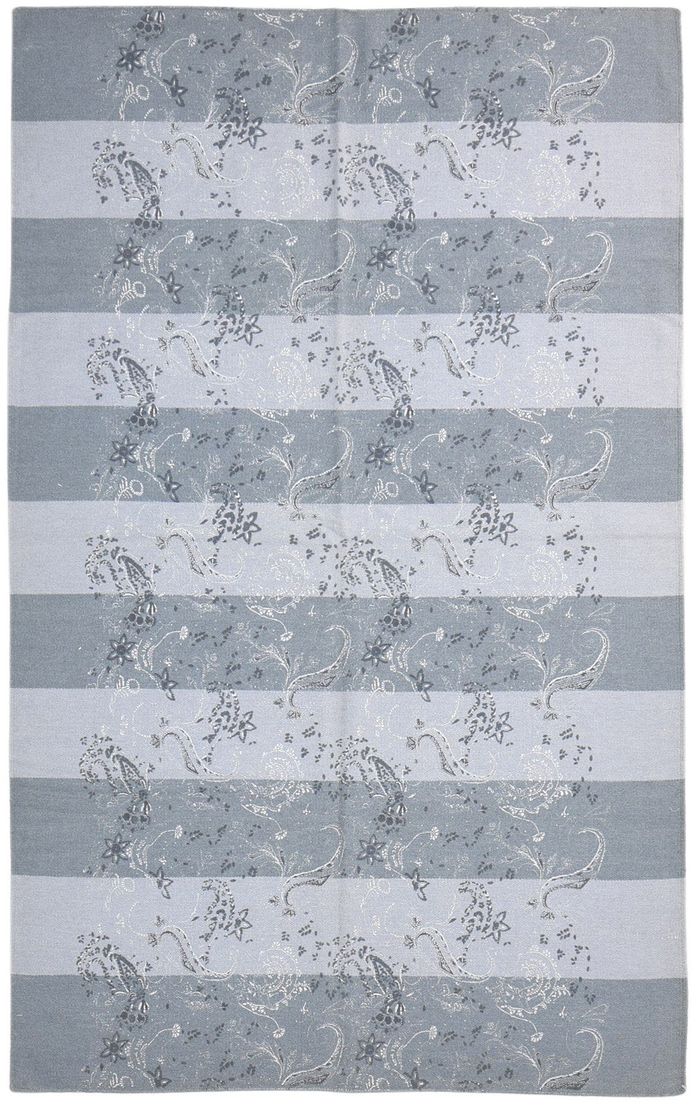 5' X 8' Rug Wool Grey Modern Dhurrie Scandinavian Striped Room Size Carpet   7865241206933