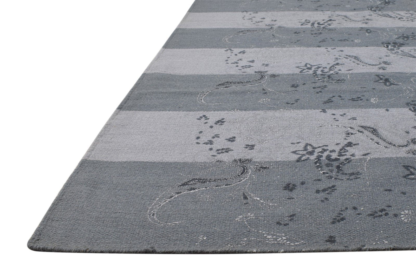 5' X 8' Rug Wool Grey Modern Dhurrie Scandinavian Striped Room Size Carpet   7865241206933