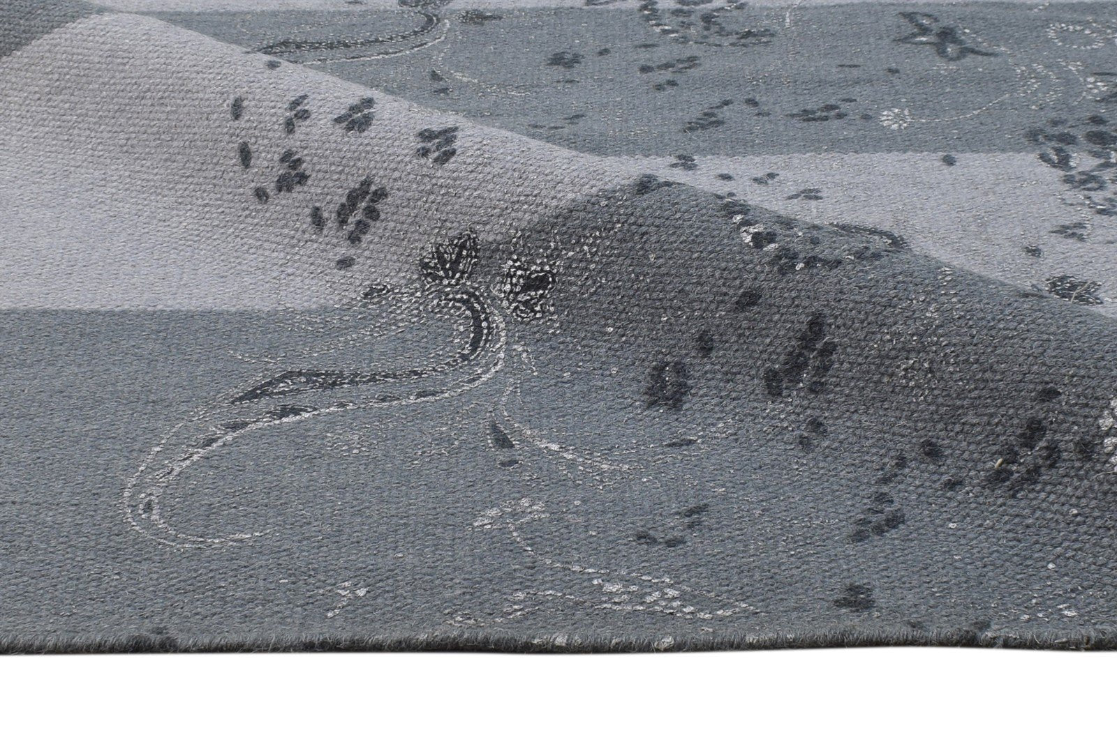 5' X 8' Rug Wool Grey Modern Dhurrie Scandinavian Striped Room Size Carpet   7865241206933