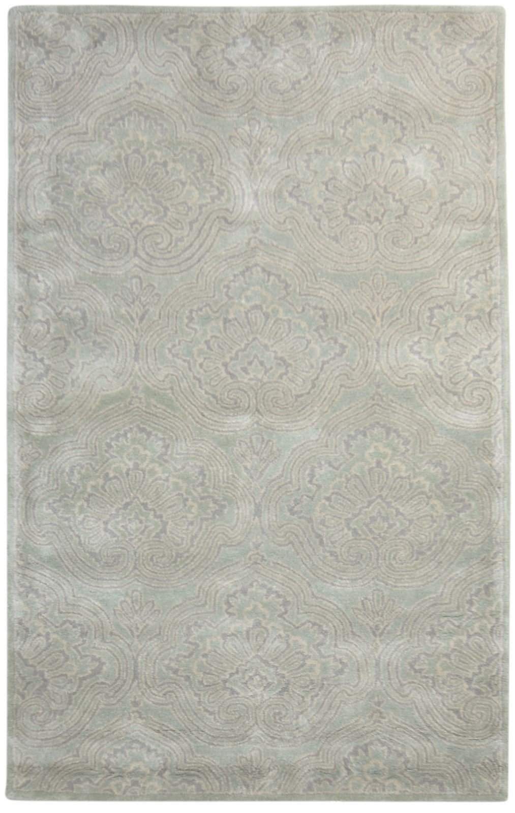 5' X 8' Rug Wool Grey Modern Hand Tufted European Damask Room Size Carpet   7865177178261